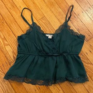 Green American Eagle Prettiest Lace Trim Cami.